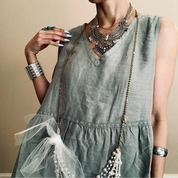 Brand New 100% linen dress Lucky brand - Picture 11 of 13